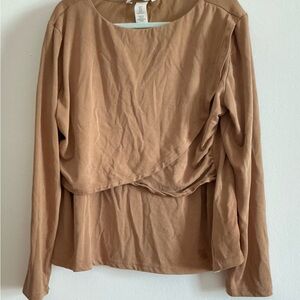 Women's Tan Long Sleeve Top